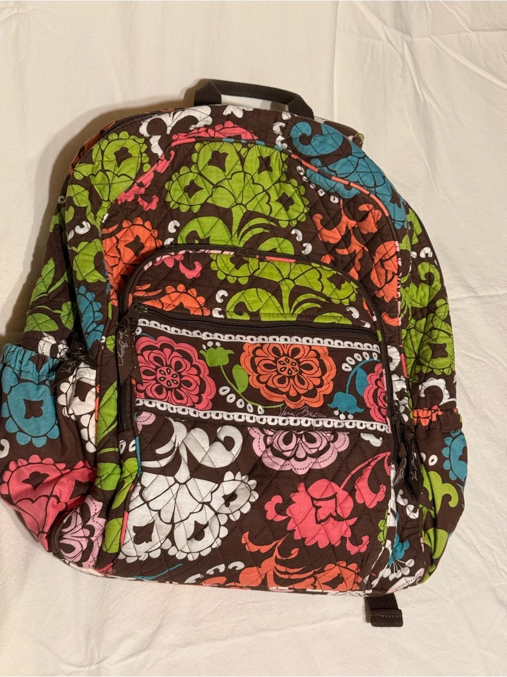 Retired Vera Bradley Mod Floral Pink Quilted Backpack - Picture 9 of 9